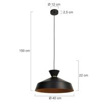 Steinhauer Design hanglampSkandina zwart Ø 40cm - 3682ZW - thumbnail