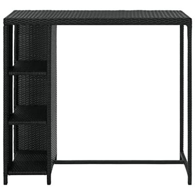 Bartafel met opbergrek 120x60x110 cm poly rattan zwart Bartafel met opbergrek 120x60x110 cm poly rattan zwart