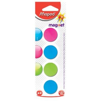 Maped magneten, 27 mm, geassorteerde kleuren, blister van 4 stuks