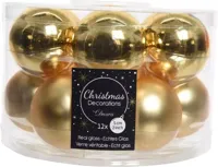 Decoris kerstballen glas 12st licht goud 5cm - thumbnail