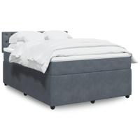 Boxspring met matras fluweel donkergrijs 140x190 cm - thumbnail