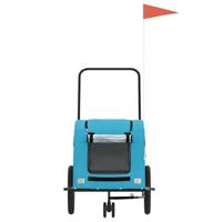 Hondenfietstrailer oxford stof en ijzer blauw - thumbnail