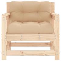 Tuinstoelen 2 st met kussens massief grenenhout - thumbnail