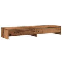 Monitorstandaard met lades 100x27x15 cm hout oud houtkleurig - thumbnail