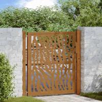 Poort met sporenontwerp 100x100 cm weervast staal - thumbnail