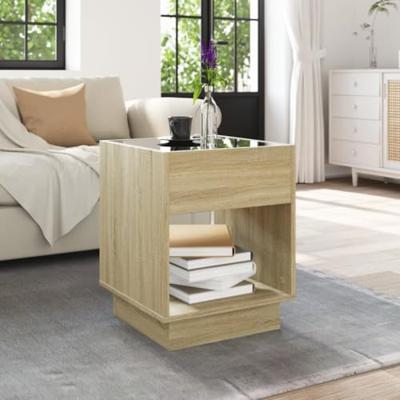 Salontafel met Infinity LED 40x40x50 cm sonoma eikenkleurig