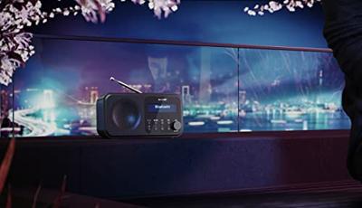 SHARP DR-P420 draagbare digitale radio (DAB/DAB+/ FM met RDS, USB, Bluetooth 5.0, 3,5 mm jack-wekkerfuncties), zwart