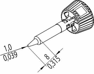 Ersa 0142PDLF10/SB Soldeerpunt Potloodvorm Grootte soldeerpunt 1 mm Inhoud: 1 stuk(s)
