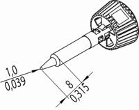 Ersa 0142PDLF10/SB Soldeerpunt Potloodvorm Grootte soldeerpunt 1 mm Inhoud: 1 stuk(s) - thumbnail