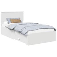 Bedframe met hoofdeinde met lade Wit 100 x 200 cm Bewerkt hout - thumbnail