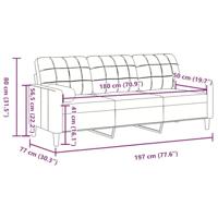 Driezitsbank met sierkussens 180 cm fluweel lichtgrijs - thumbnail