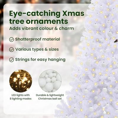 Kunstkerstboom met 300 LED Wit 240 cm PVC en staal