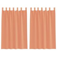 Gordijnen voile met lussen 2 st terracotta 140x175 cm - thumbnail