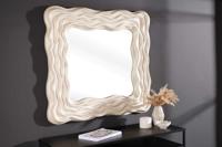 Moderne wandspiegel WAVE 90cm grijs abstract golfdesign vierkant - 43871 - thumbnail