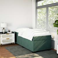 Boxspring met matras fluweel donkergroen 90x190 cm - thumbnail