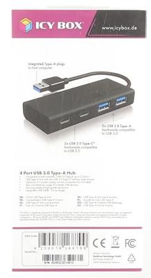 ICY BOX HUB1426-U3 interface hub USB 3.0 (3.1 Gen 1) Type-A 5000 Mbit/s Zwart - thumbnail