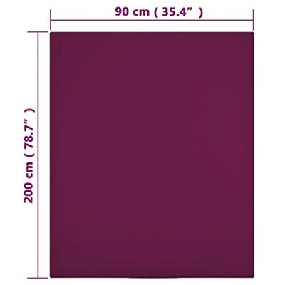 Hoeslakens 2 st jersey 90x200 cm katoen bordeauxrood