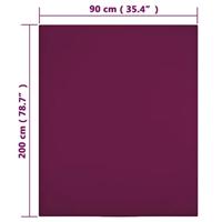 Hoeslakens 2 st jersey 90x200 cm katoen bordeauxrood - thumbnail
