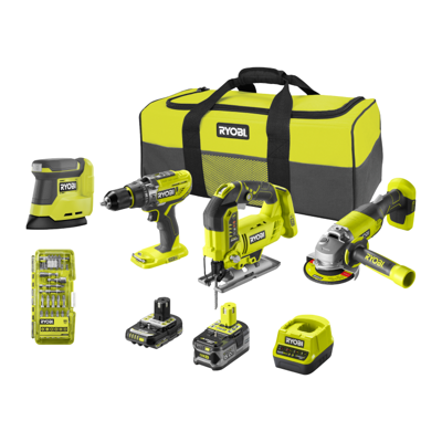 4-delig Combokit (incl. 1x 5.0Ah accu 1x 2.0 Ah accu en lader) ONE 18V Ryobi - Ryobi