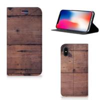 Apple iPhone X | Xs Book | Wallet Case | Old Wood - thumbnail