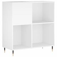 Platenkast 84,5x38x89 cm bewerkt hout wit - thumbnail