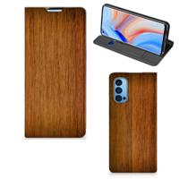 OPPO Reno4 Pro 5G Book | Wallet Case | Donker Hout - thumbnail