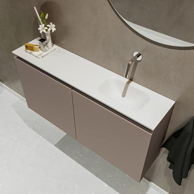 MONDIAZ TURE 100cm toiletmeubel smoke. EDEN wastafel talc rechts geen kraangat MONDIAZ TURE 100cm toiletmeubel smoke. EDEN wastafel talc rechts geen kraangat