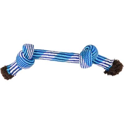 Hondenspeelgoed Katoen Joe Touw 2 Knopen - S 28 cm Flamingo Blauw