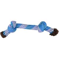 Hondenspeelgoed Katoen Joe Touw 2 Knopen - S 28 cm Flamingo Blauw - thumbnail