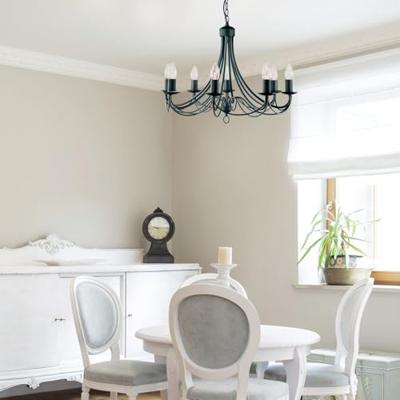 Searchlight Zwarte kroonluchterMaypole 8-lichts - 6348-8BK