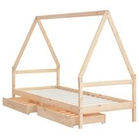 Kinderbedframe met lades 80x200 cm massief grenenhout - thumbnail
