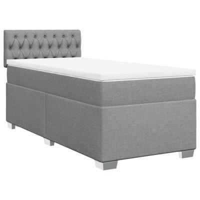 Boxspring met matras stof lichtgrijs 120x200 cm