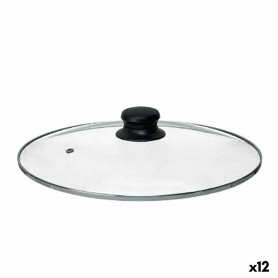 Pannedeksel Kinvara Transparant Zilverkleurig Zilver Metaal Glas Roestvrij staal Kristal Staal 30 cm 30,5 x 6 x 30,5 cm (12 Stuk