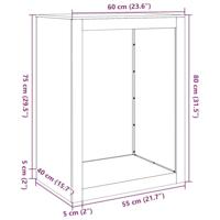 Haardhoutrek 60x40x80 cm gegalvaniseerd staal - thumbnail