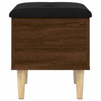Opbergbankje 42x42x46 cm bewerkt hout bruin eikenkleur - thumbnail