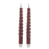 B.O. 2Pcs 3D Wick Antique Pink Swirl Taper Candle kaars 23 cm Rusti Anna's Collection - Annas collection - thumbnail