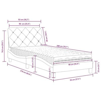 Bed met matras fluweel donkergroen 90x200 cm