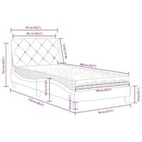 Bed met matras fluweel donkergroen 90x200 cm - thumbnail