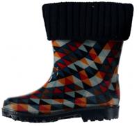 XQ Footwear regenlaarzen junior rubber rood/blauw/zwart mt 26 - thumbnail
