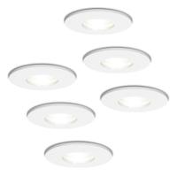 Set van 6 Barcelona - LED Inbouwspots - 5 Watt 400 lumen - 6000K Daglicht wit - GU10 - Dimbaar - Rond - IP44 voor badkamer, buiten en binnen - Wit - thumbnail