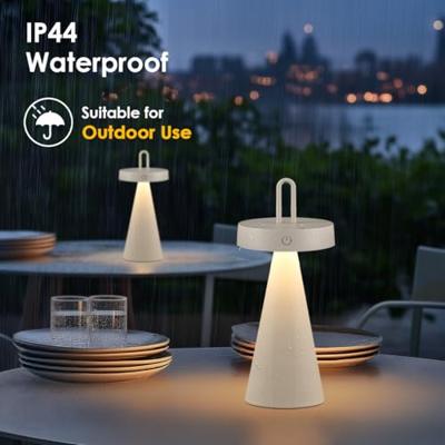 Draadloze Oplaadbare LED Tafellamp - Binnen & Buiten - Dimbaar - ø12.8 x 29 cm - Warmwit licht - 3000mAh - Grijs