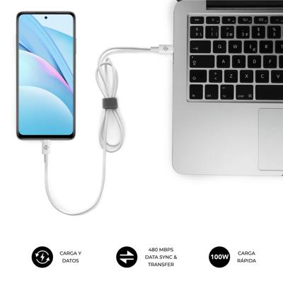 SUBBLIM USB-C naar USB-C Plus-kabel, 100 W, 1 m, snel opladen, PD 3.0, wit