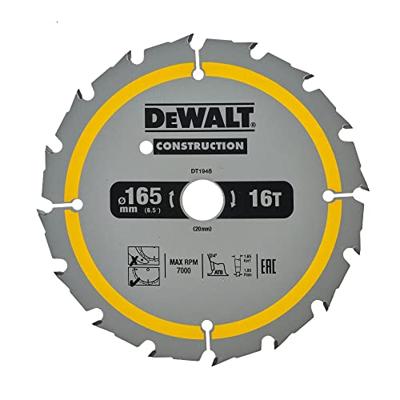 DeWALT Cirkelzaagblad voor Hout | Construction | Ø 165mm Asgat 20mm 16T - DT1948-QZ DeWALT Cirkelzaagblad voor Hout | Construction | Ø 165mm Asgat 20mm 16T - DT1948-QZ