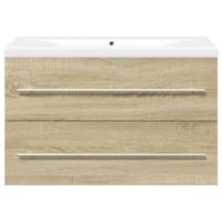 2-delige Badkamermeubelset bewerkt hout sonoma eikenkleurig - thumbnail