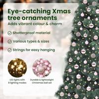 VidaXL Kunstmatige voorverlichte kerstboom met ballenset groen 210 cm - thumbnail