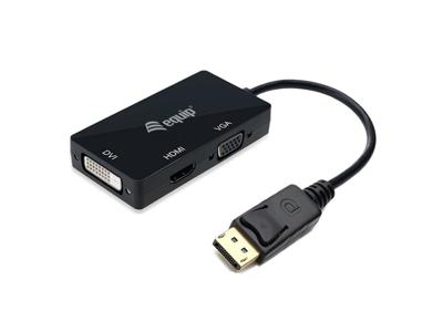 Equip 133441 0,24 m DisplayPort DVI-D + VGA (D-Sub) + HDMI Zwart