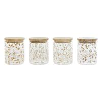 Tin DKD Home Decor Bamboe Borosilicaatglas Shabby Chic 700 ml 10 x 10 x 12,5 cm (4 Stuks) - thumbnail