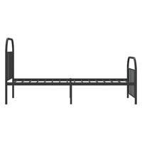 Bedframe met hoofd- en voeteneinde metaal zwart 80x200 cm - thumbnail