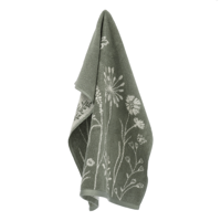 Bunzlau Castle - Handdoek 53x60cm Wild Flowers donkergroen (GOTS) - thumbnail