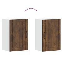 Keukenwandkast Lucca bewerkt hout gerookt eikenkleurig - thumbnail